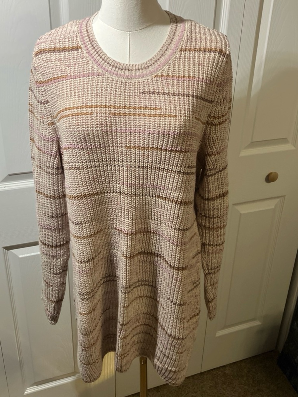 J Jill Women's Neutral Striped cotton blend Sweater